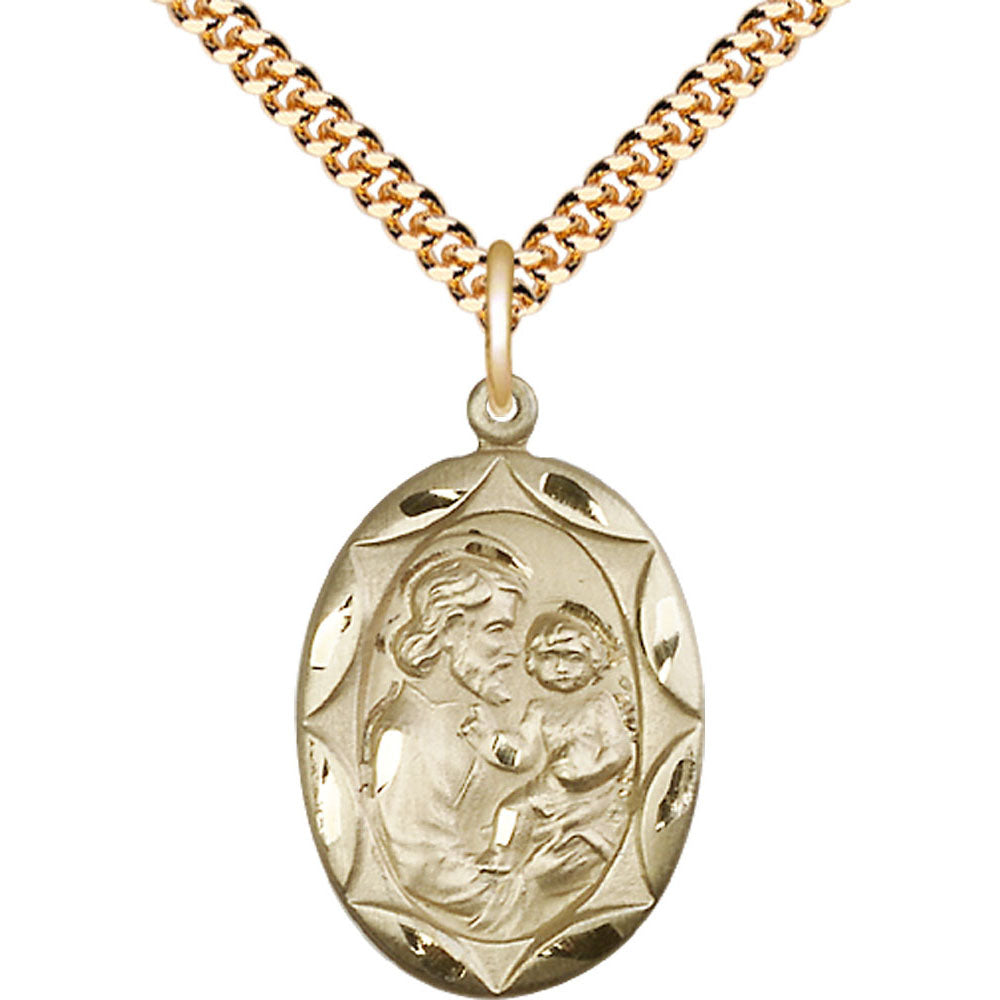 Gold Filled Saint Joseph Pendant - 0801KGF