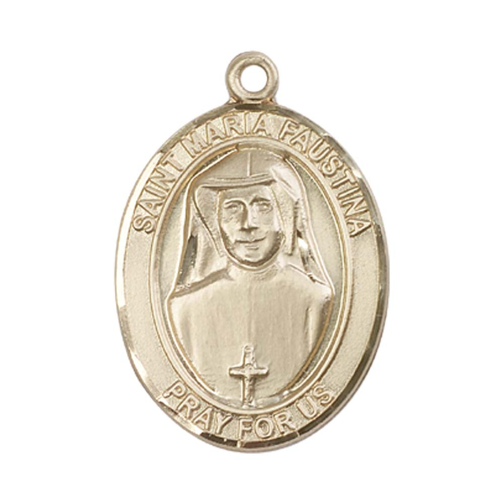 14kt Gold St. Maria Faustina Medal - Large – Crosses & Medals