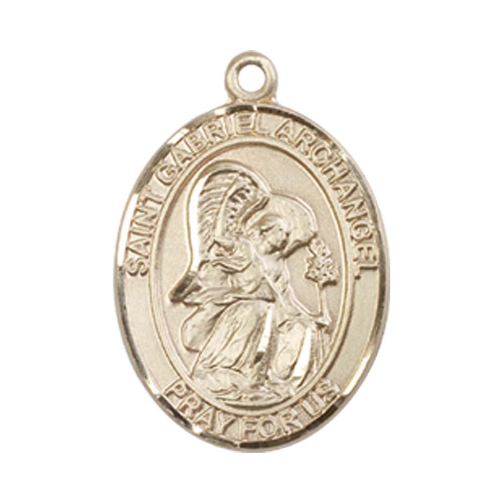 14kt Gold St. Gabriel the Archangel Medal - Medium