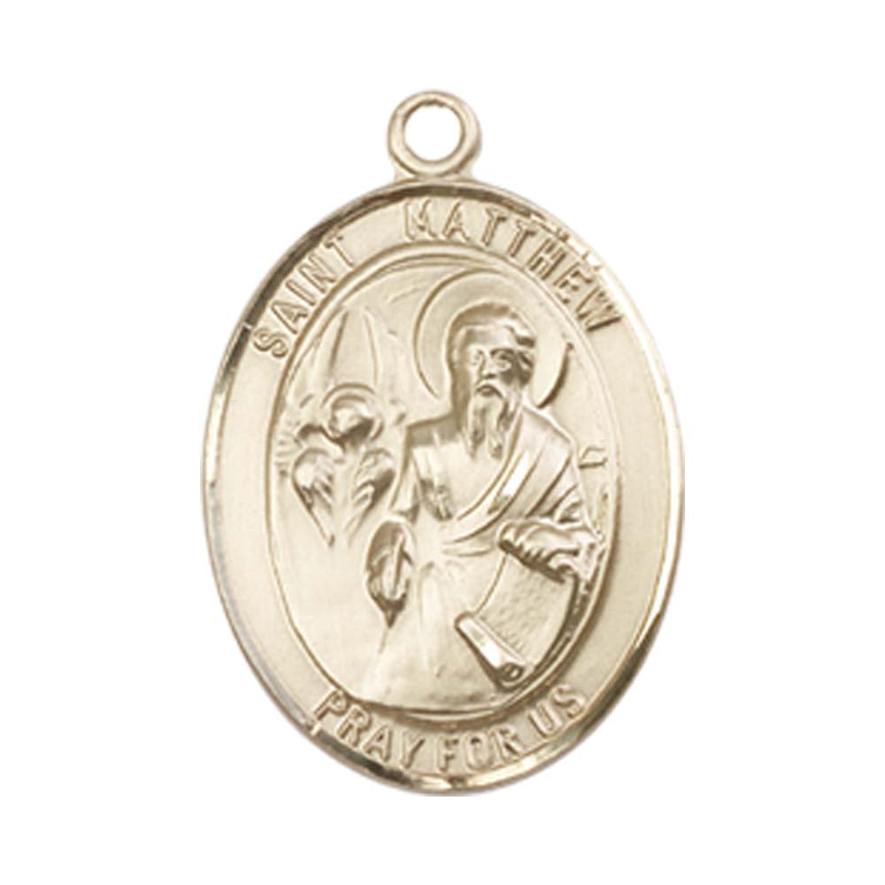 14kt Gold St. Matthew the Apostle Medal - Medium