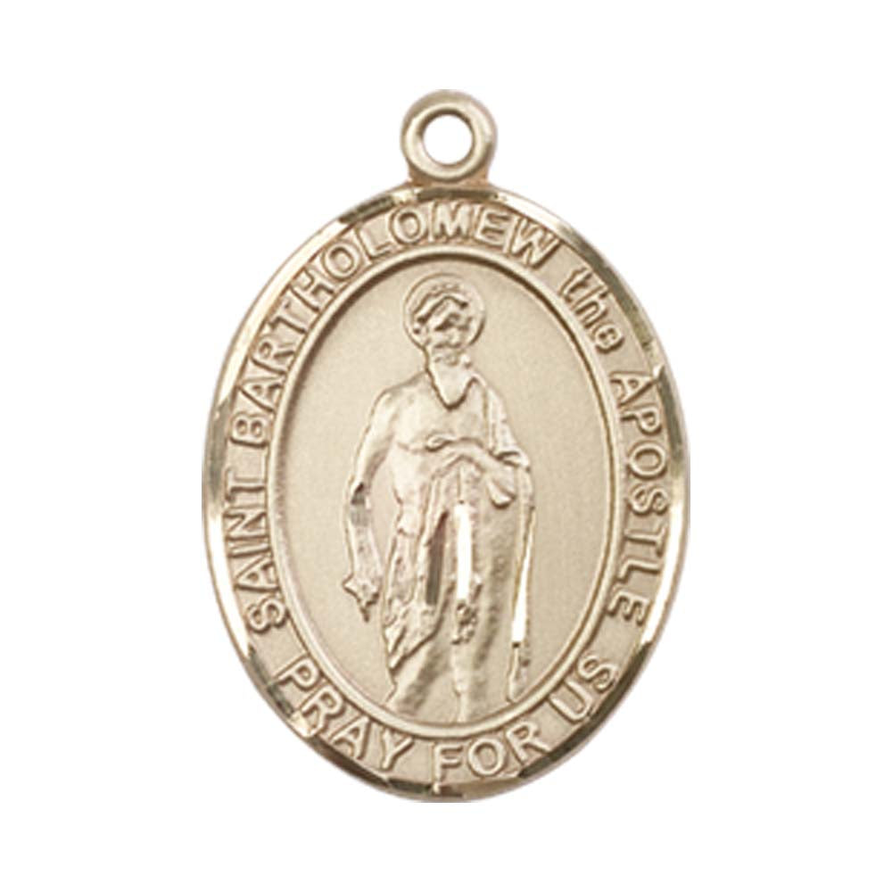 14kt Gold St. Bartholomew the Apostle Medal - Medium