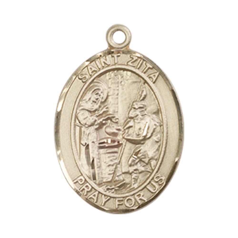 14kt Gold St. Zita Medal - Medium