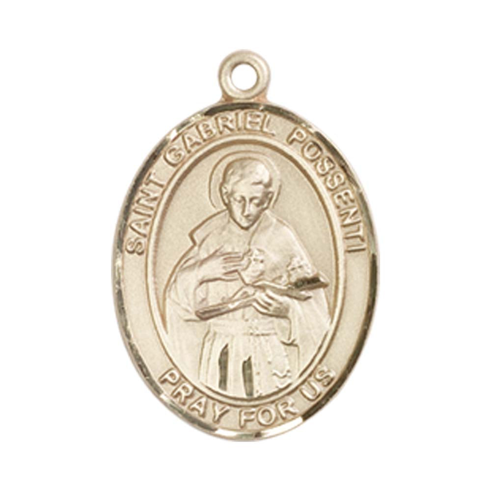 14kt Gold St. Gabriel Possenti Medal - Medium