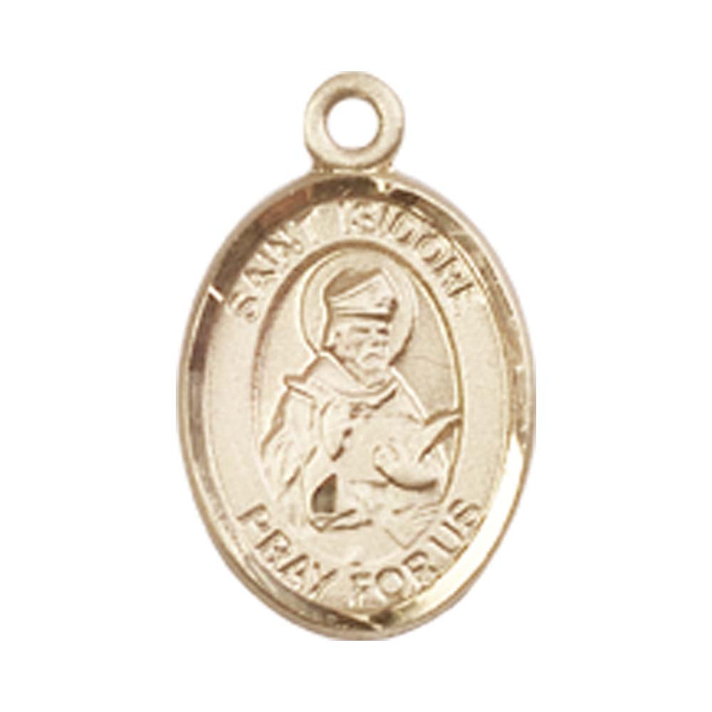 14kt Gold St. Isidore of Seville Medal - Small