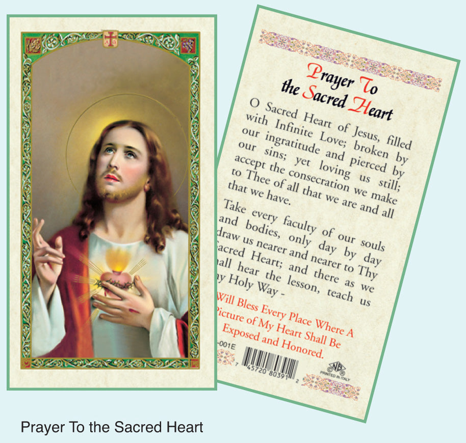 PRAYER CARD SACRED HEART