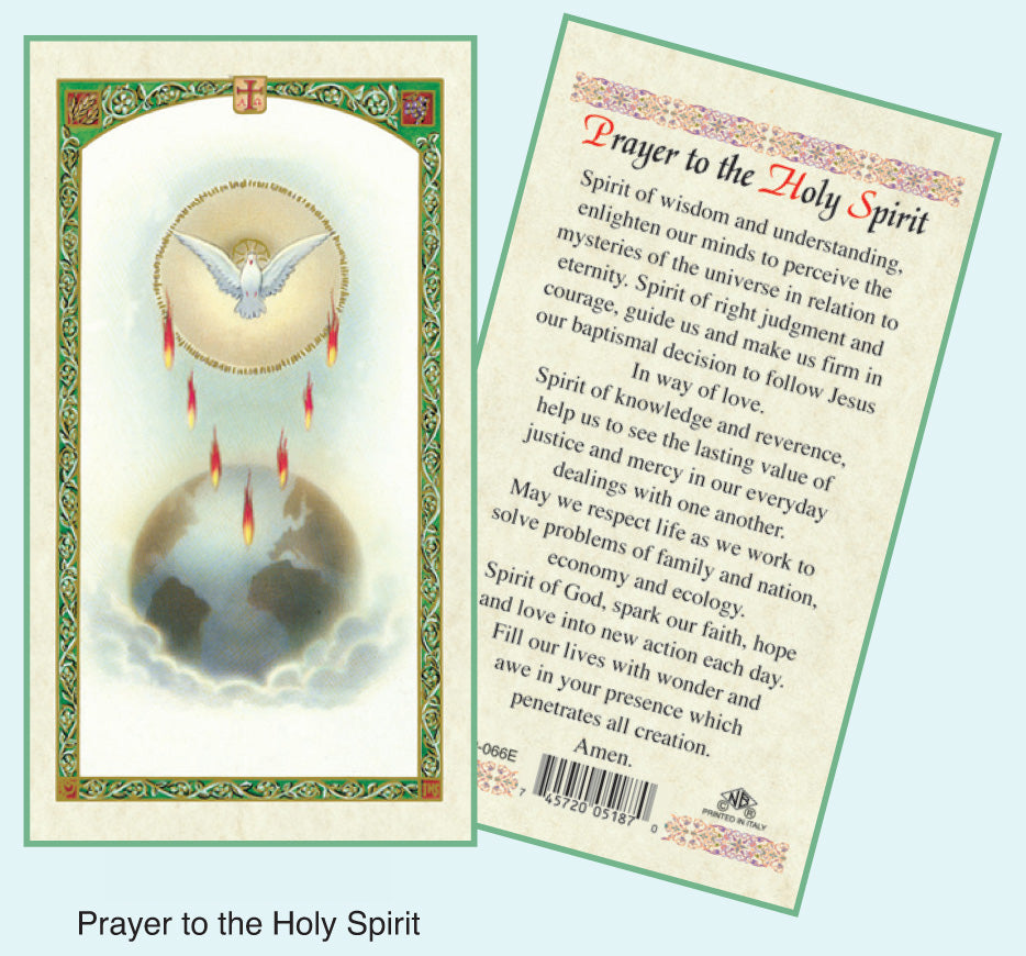 Prayer Card Holy Spirit Crosses And Medals