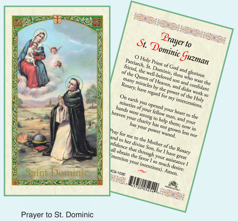 PRAYER CARD ST DOMINIC