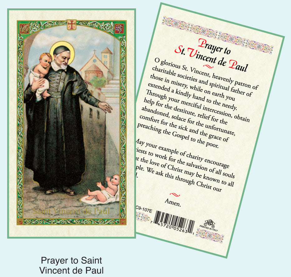 PRAYER CARD ST VINCENT DE PAUL – Crosses & Medals