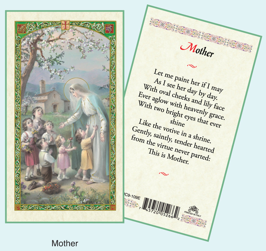 PRAYER CARD MARY WITH CHILDREN