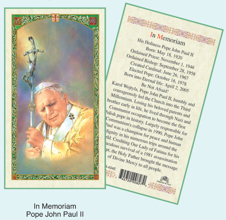 PRAYER CARD POPE JOHN PAUL II