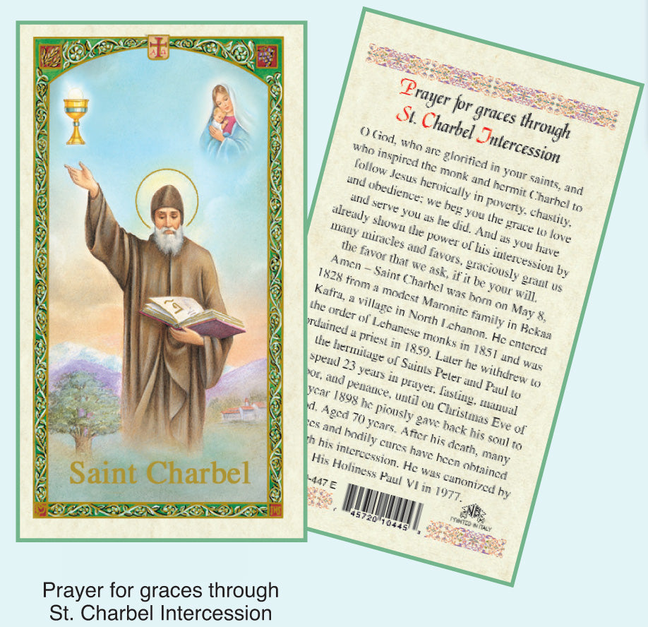 PRAYER CARD ST SHARBEL – Crosses & Medals